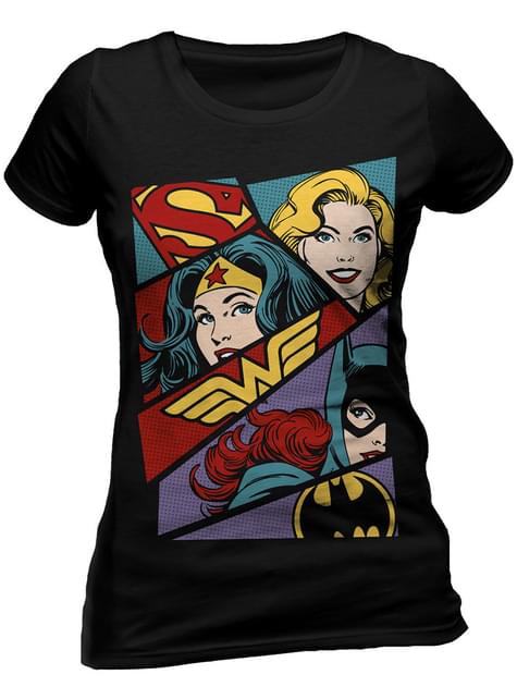 Camiseta de Dc Comics Heroine Pop Art para mujer