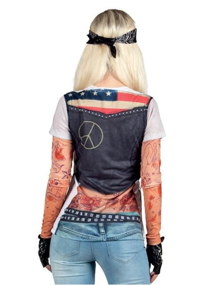Camiseta de motera sexy para mujer
