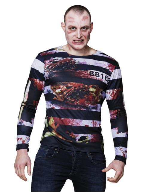 Camiseta de preso zombie para adulto