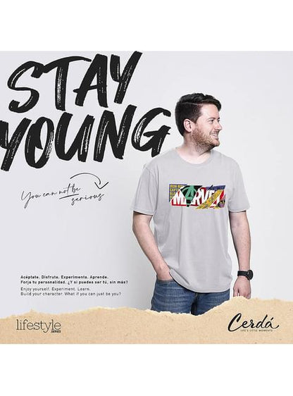Camiseta Marvel logo collage para hombre - Artesanía Cerdá S.L. | Funidelia