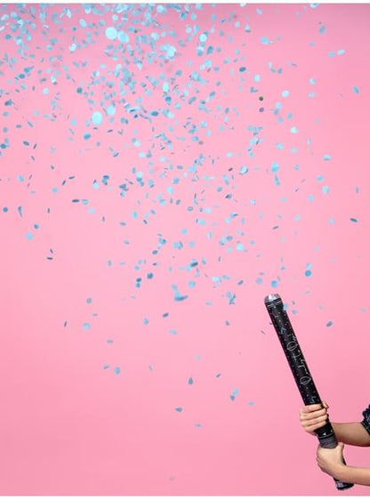 Cañón de confeti azul de 60 cm