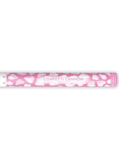 Cañón de confeti con corazones blancos de 60 cm