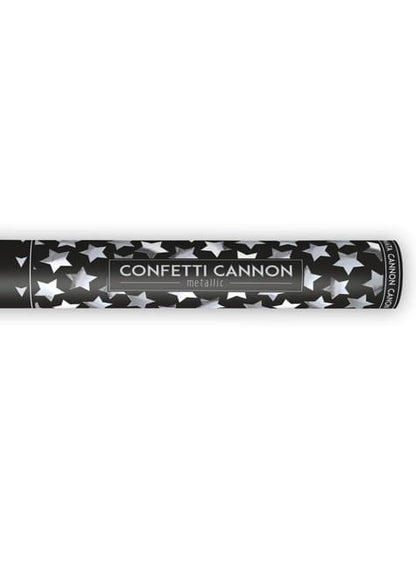 Cañón de confeti con estrellas plateadas de 40 cm - Partydeco | Funidelia