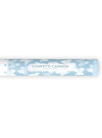 Cañón de confeti de mariposas blancas de 40 cm - Partydeco | Funidelia