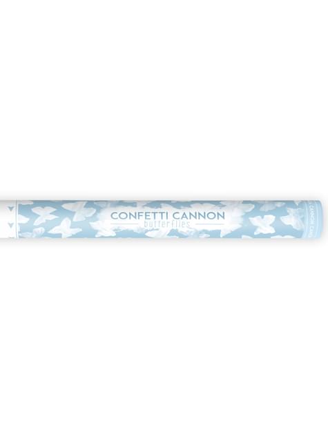 Cañón de confeti de mariposas blancas de 60 cm
