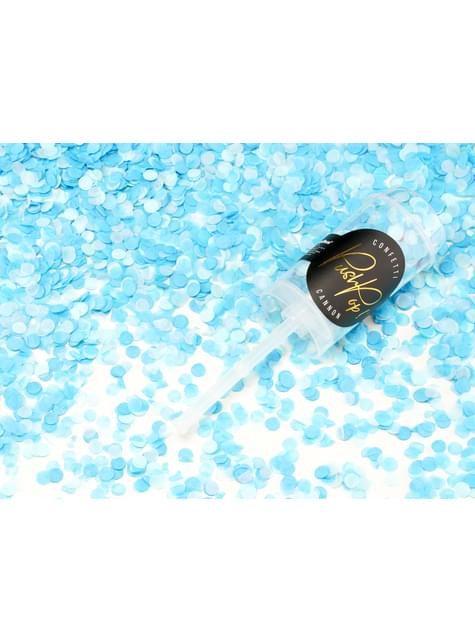 Cañón de confeti push pop azules