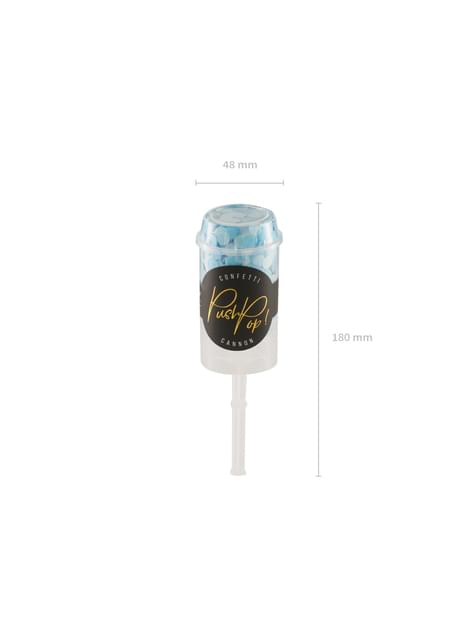 Cañón de confeti push pop azules