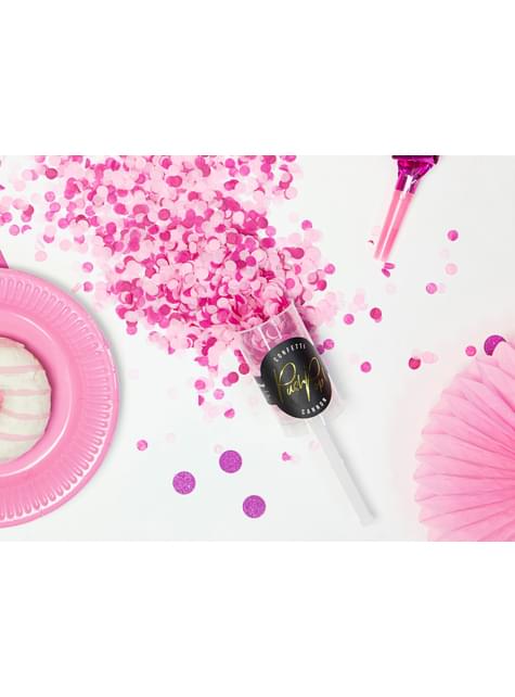 Cañón de confeti push pop rosas