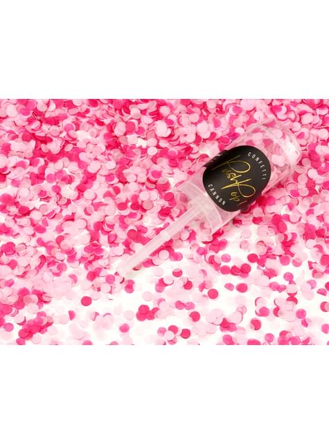 Cañón de confeti push pop rosas