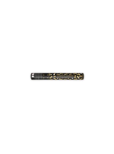 Cañón de confeti rectangular dorado de 40 cm - Partydeco | Funidelia