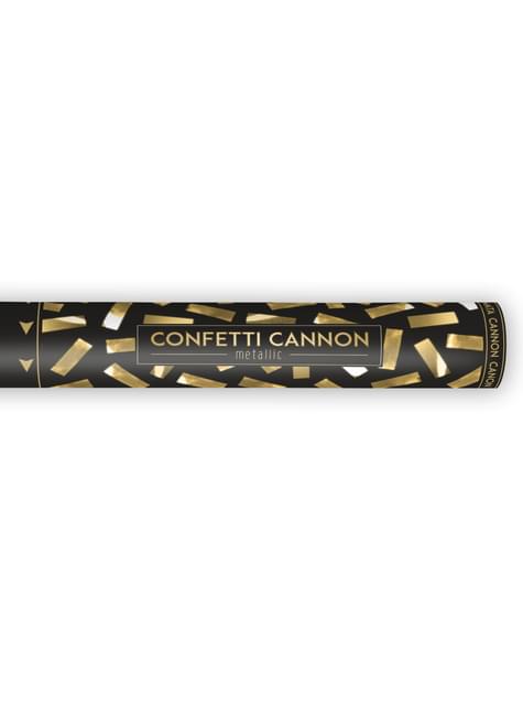 Cañón de confeti rectangular dorado de 40 cm - Partydeco | Funidelia