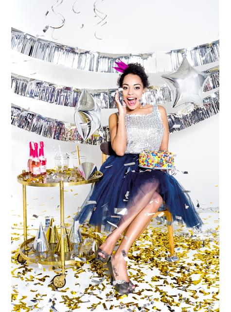 Cañón de confeti rectangular dorado de 40 cm - Partydeco | Funidelia