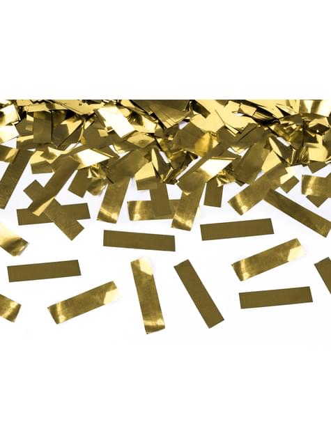 Cañón de confeti rectangular dorado de 60 cm