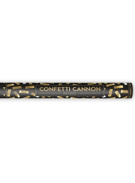Cañón de confeti rectangular dorado de 60 cm