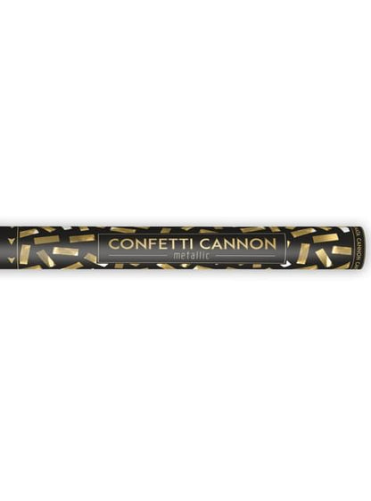 Cañón de confeti rectangular dorado de 60 cm