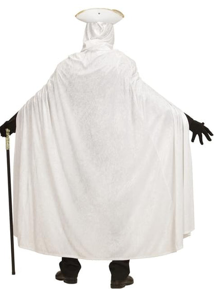 Capa de terciopelo blanca para adulto