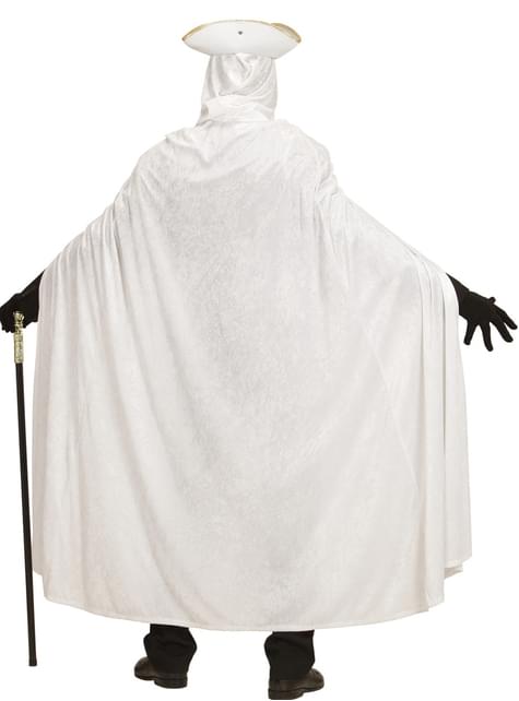 Capa de terciopelo blanca para adulto
