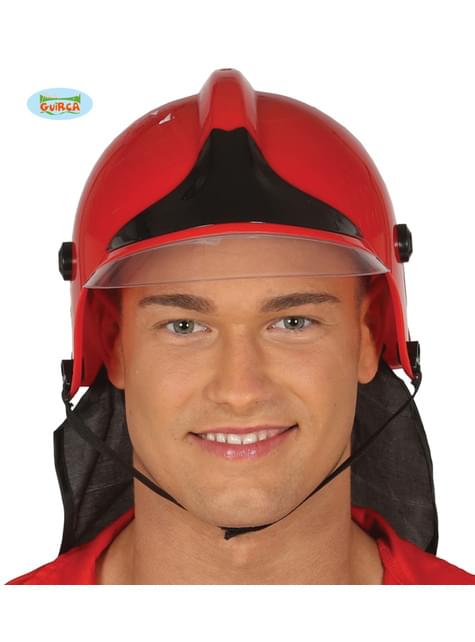 Casco de bombero rojo para adulto