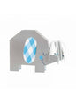 Centro de mesa elefante azul baby Shower - Blue Floral Elephant