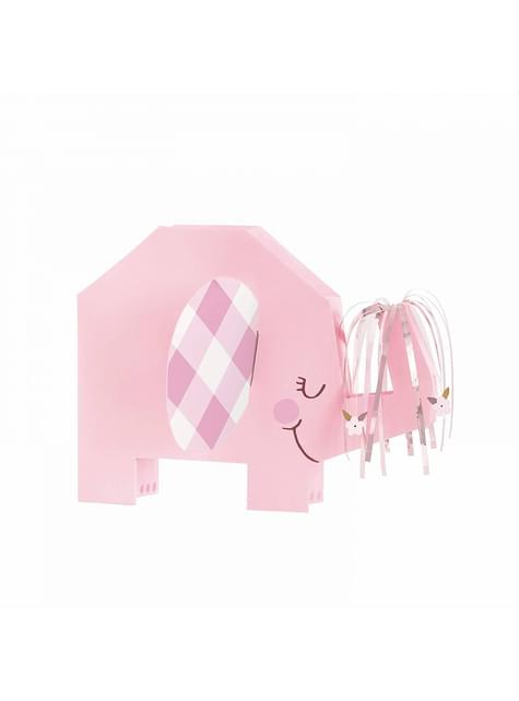 Centro de mesa elefante rosa baby Shower - Pink Floral Elephant - Unique | Funidelia