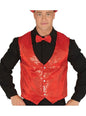 Chaleco de lentejuelas rojo elegante para hombre