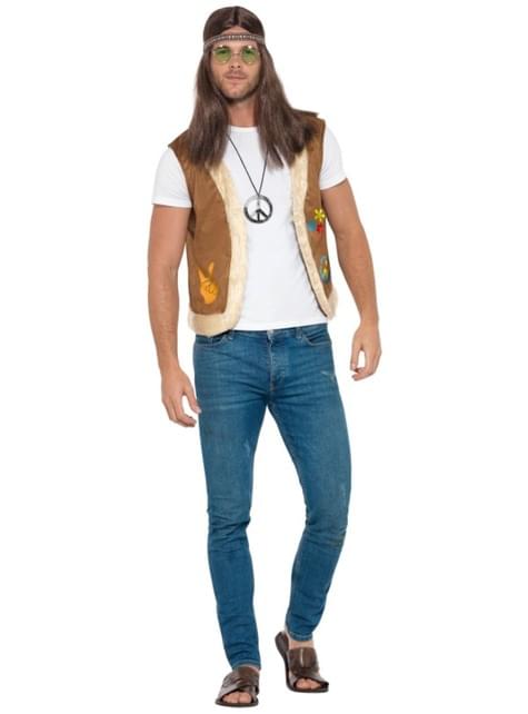 Chaleco hippie marrón para adulto - Smiffys | Funidelia