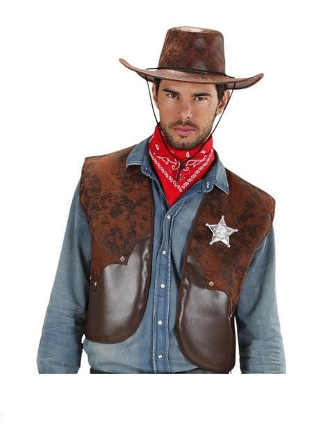 Chaleco vaquero marrón para hombre