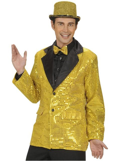 Chaqueta años 70 dorada de lentejuelas para hombre