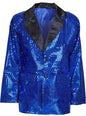 Chaqueta azul de lentejuelas años 70 talla grande
