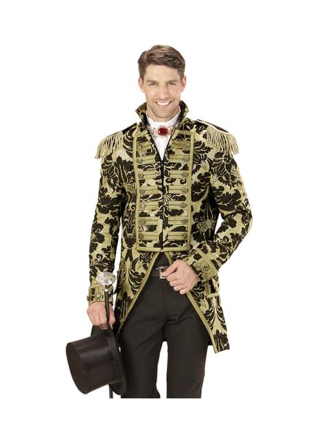 Chaqueta de domador de circo dorada para hombre