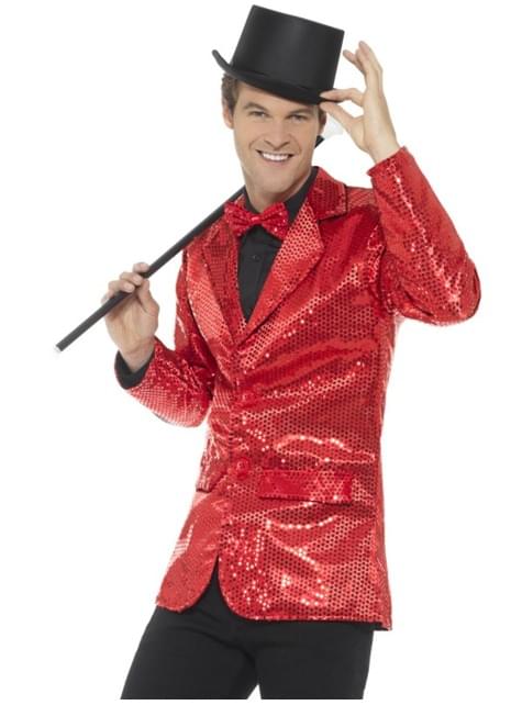 Chaqueta de lentejuelas roja para hombre