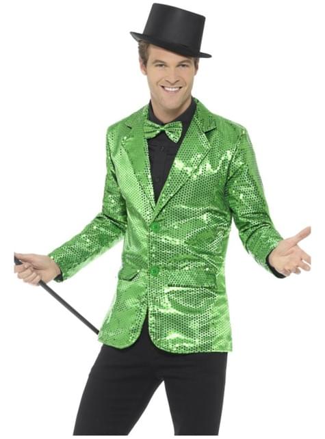 Chaqueta de lentejuelas verde para hombre