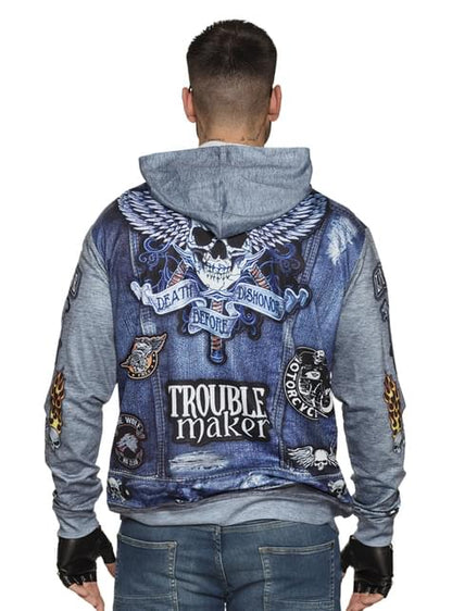 Chaqueta de motociclista azul para hombre - Boland | Funidelia