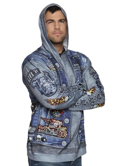 Chaqueta de motociclista azul para hombre - Boland | Funidelia