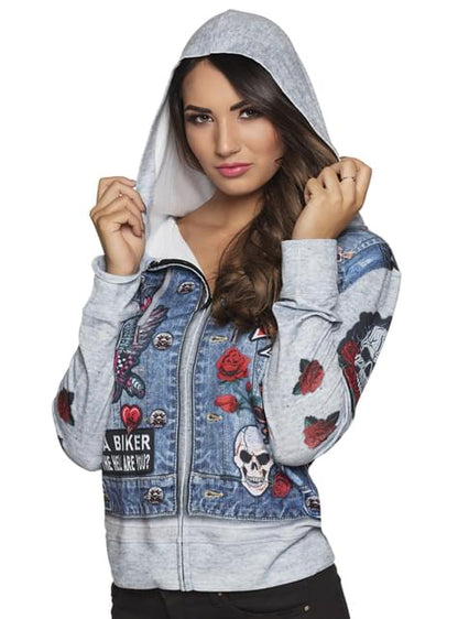 Chaqueta de motociclista azul para mujer - Boland | Funidelia
