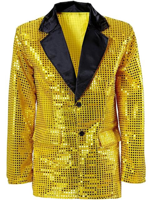 Chaqueta dorada de lentejuelas para hombre talla grande