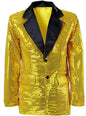 Chaqueta dorada de lentejuelas para hombre talla grande