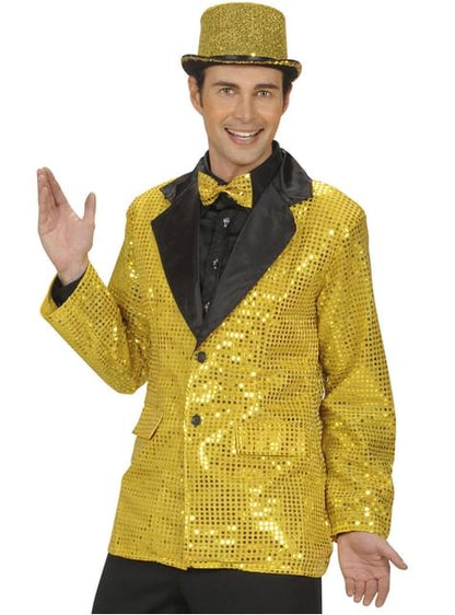 Chaqueta dorada de lentejuelas para hombre talla grande