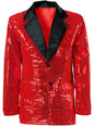 Chaqueta roja de lentejuelas para hombre talla grande