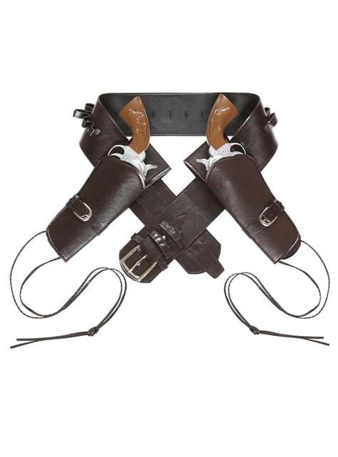 Cinturón con doble funda para pistola marrón para hombre - Widmann | Funidelia