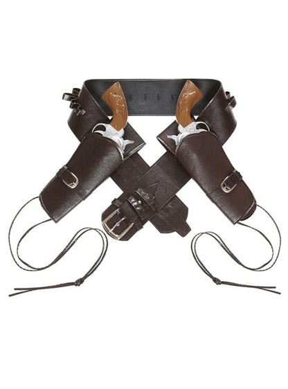 Cinturón con doble funda para pistola marrón para hombre - Widmann | Funidelia