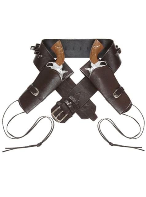 Cinturón con doble funda para pistola marrón para hombre - Widmann | Funidelia