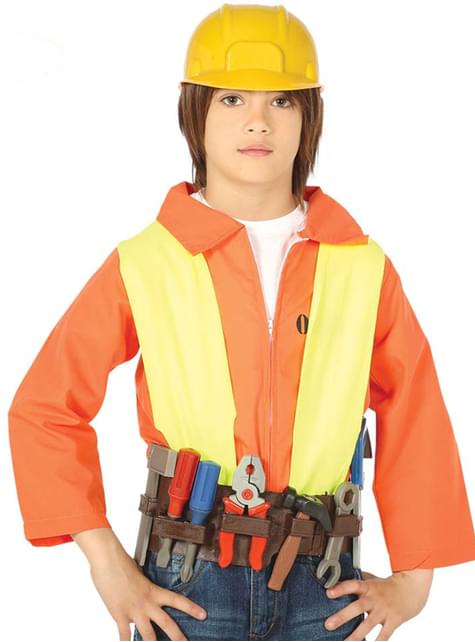 Cinturón de herramientas y casco infantil