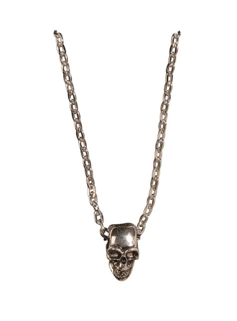 Collar de cadena calavera dorado