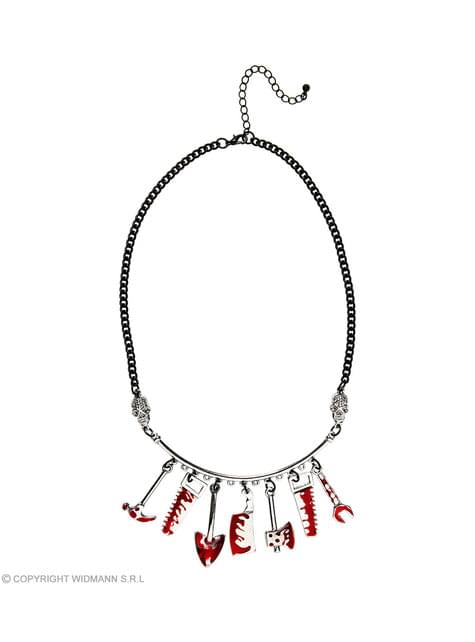 Collar de herramientas ensangrentadas