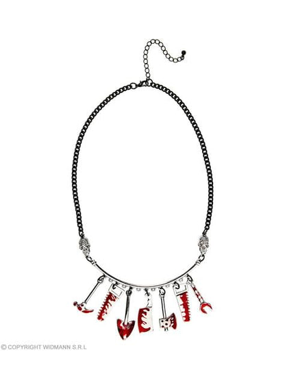 Collar de herramientas ensangrentadas