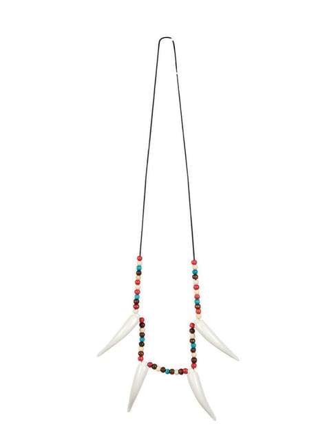 Collar de indio de colmillos para adulto