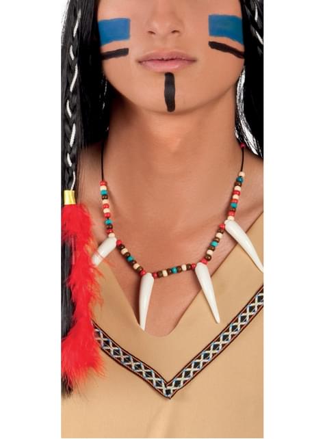 Collar de indio de colmillos para adulto