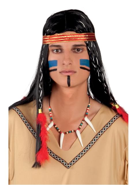 Collar de indio de colmillos para adulto