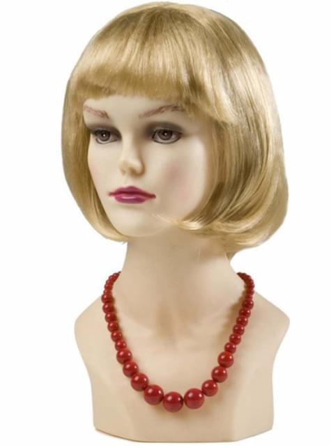 Collar de perlas asimétrico rojo - Widmann | Funidelia